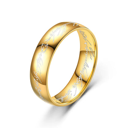 Lord of the one Rings King of the ring Movie Ring with same ring Magic3D Inside and outside engraved print Sanskrit Spanish RING