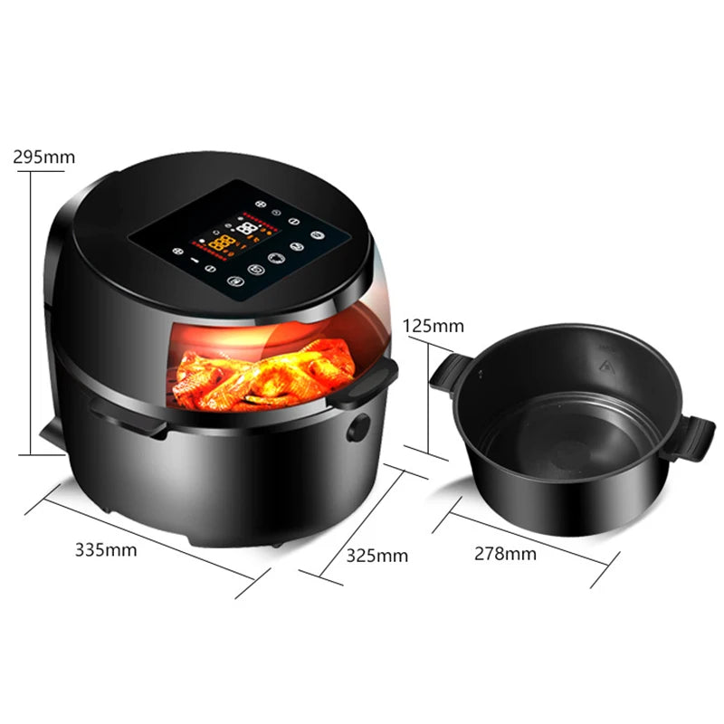 Digital Bacon Air Fryer Accesories Chicken 8l Thermomet Oil-free Air Fryer Health Home Large Capacity Friggitrice Kitchen Pan