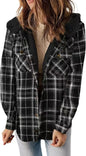 Cozy Plaid Hooded Wool Coat with Fleece Lining