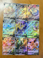 9Pcs/set Ptcg Self-Control Pokemon Eevee Collect Trading Signature Flash Card Anime Gift Cartoon Refraction Color Flash