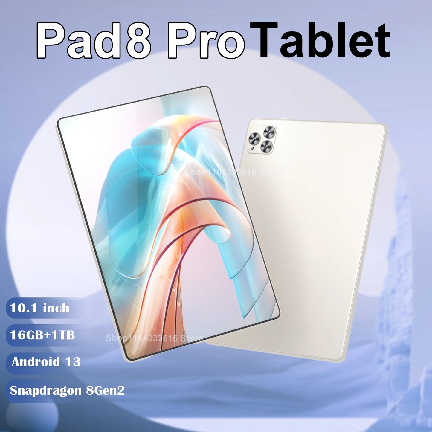 2024 Original Pad 8 Pro Tablet 10.1 inch Qualcomm Snapdragon 8 Gen2 10 Core Android 16GB+1024GB 10000mah 5G Dual SIM WIFI HD