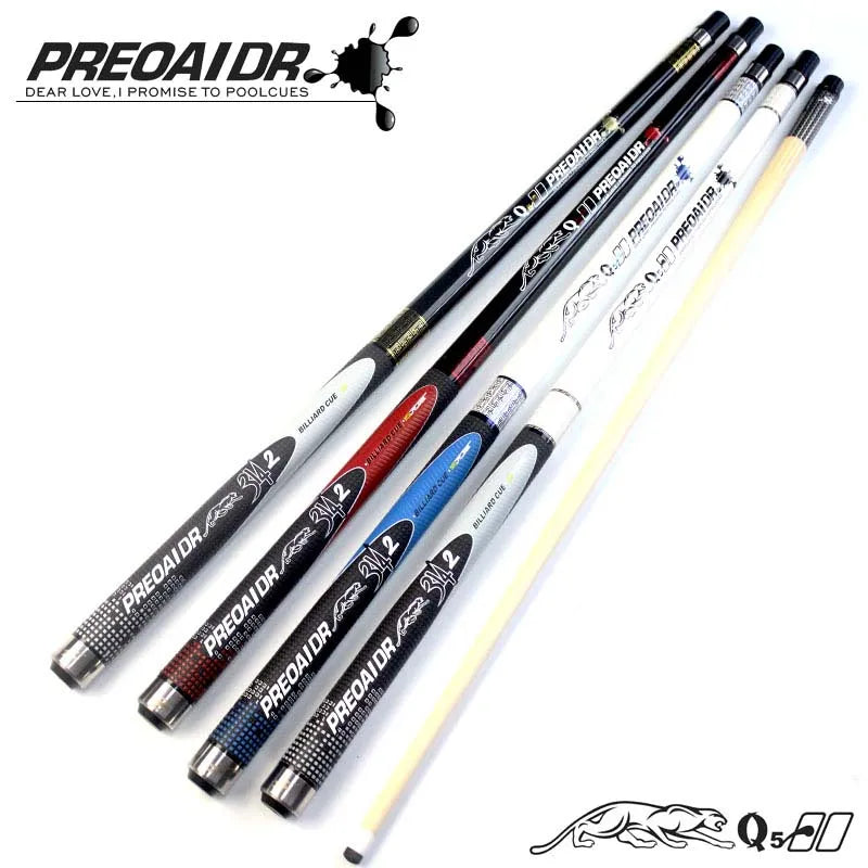 New PREOAIDR Billiard Pool Cues Stick 11.5mm 13mm Tip 4 Colors Options with Pool Cue Case 2018