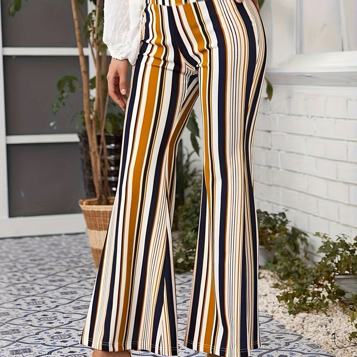 Pantaloni a zampa a righe