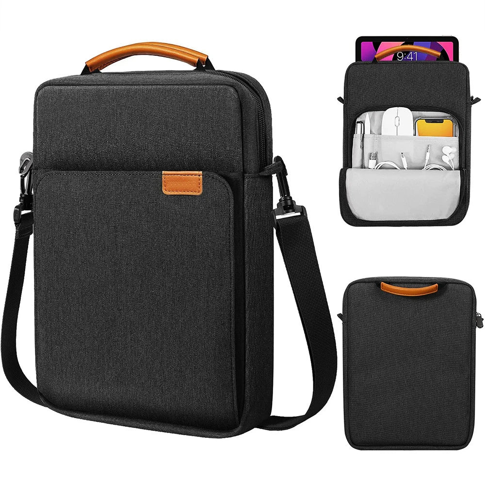 Tablet Shoulder Sleeve Bag For IPad air pro 12.9" , IPad Air 10.9" Surface Go 3/2 Galaxy Tab A 10,Laptop Pouch Handbag Birefcase