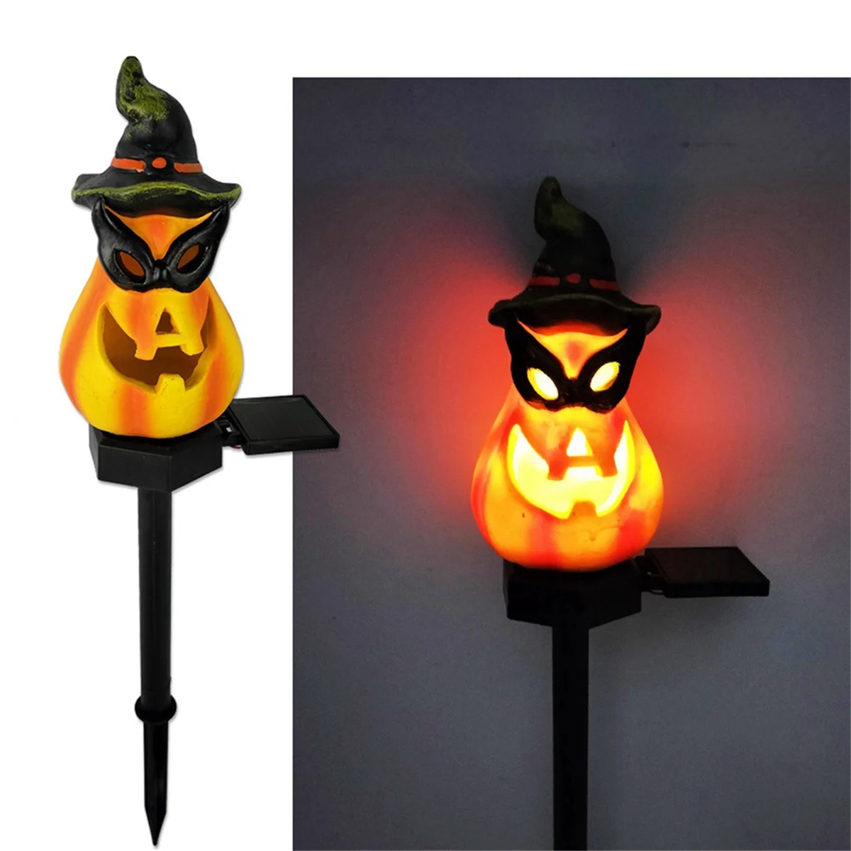 Pumpkin Solar Lights Garden Light Halloween Ghost Lights Outdoor Decor Lights Ground Lighting Home Decor,C