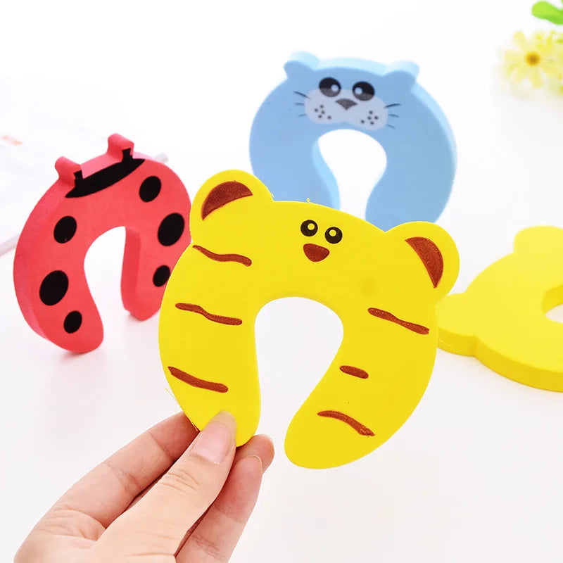 5Pcs/Lot  Baby Safety For Newborn Furniture Protection Card Door Stopper Security Cute Animal Care Child Lock Finger Protector