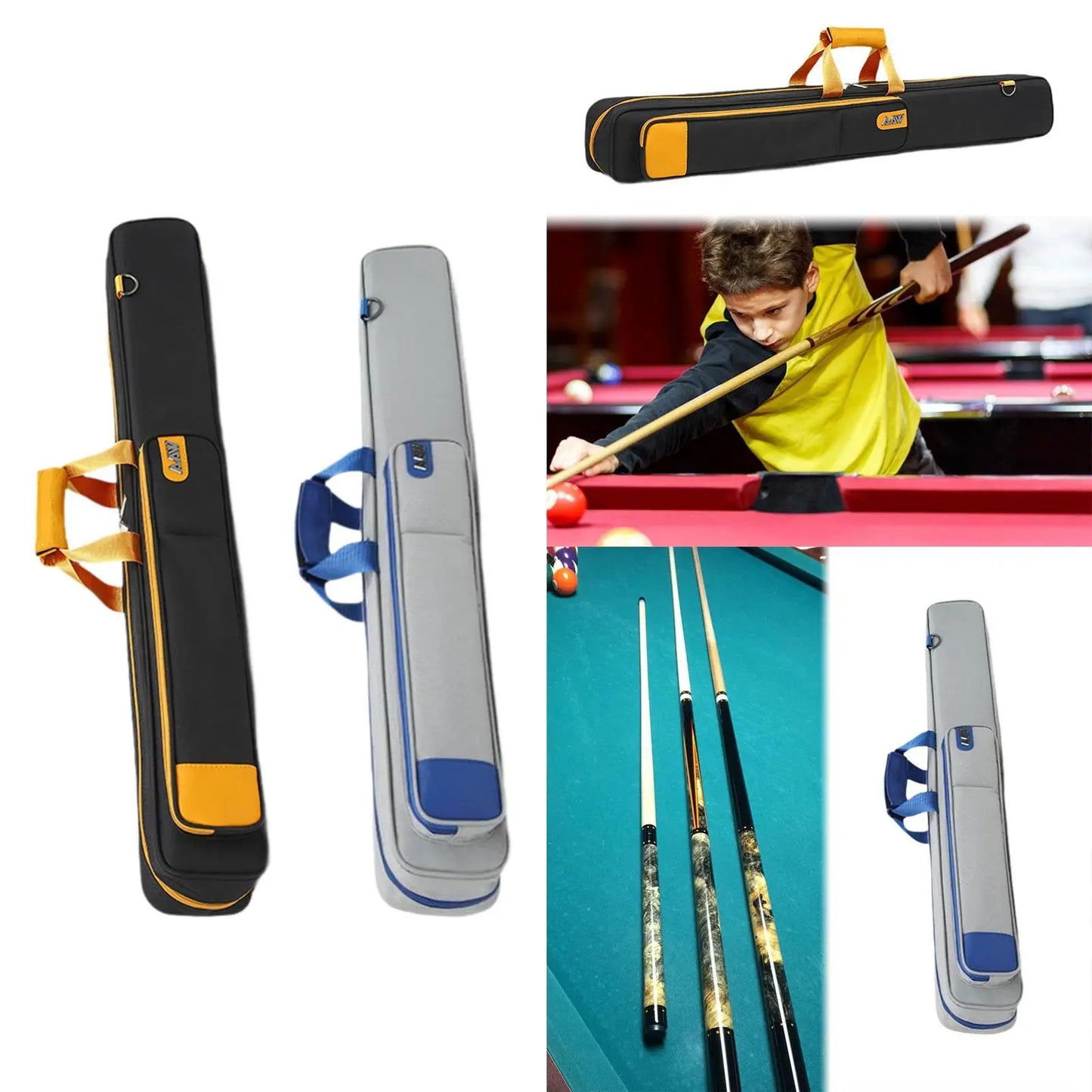 Pool Cue Case for Men Women 6 Holes with Pocket Billiard Stick Carrying Case