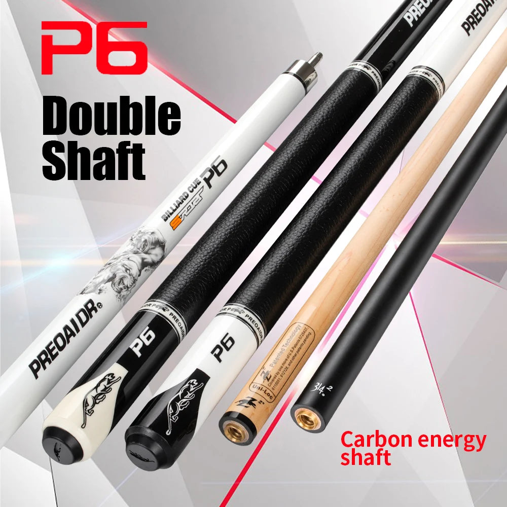 Preoaidr 3142 P6 Pool Cue Stick Billiard Cue 10.5/11.5/13mm Tip Maple Shaft PU Wrap Match Extension Professional Billiards Cues