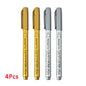 Metallic 1-4Pcs  Waterproof Permanent Marker Pens for DIY Epoxy Resin Mold Gold Silver Color Drawing Supplies Craft Marker Pen