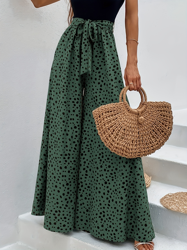 Pantaloni a Pois  con Fascia Regolabile in Vita