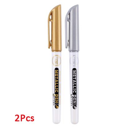 Metallic 1-4Pcs  Waterproof Permanent Marker Pens for DIY Epoxy Resin Mold Gold Silver Color Drawing Supplies Craft Marker Pen