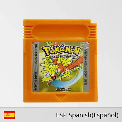 GBC Pokemon Series Game Cartridge 16-Bit Video Game Console Card Red Yellow Blue Green Crystal Golden Silver Spanish Language