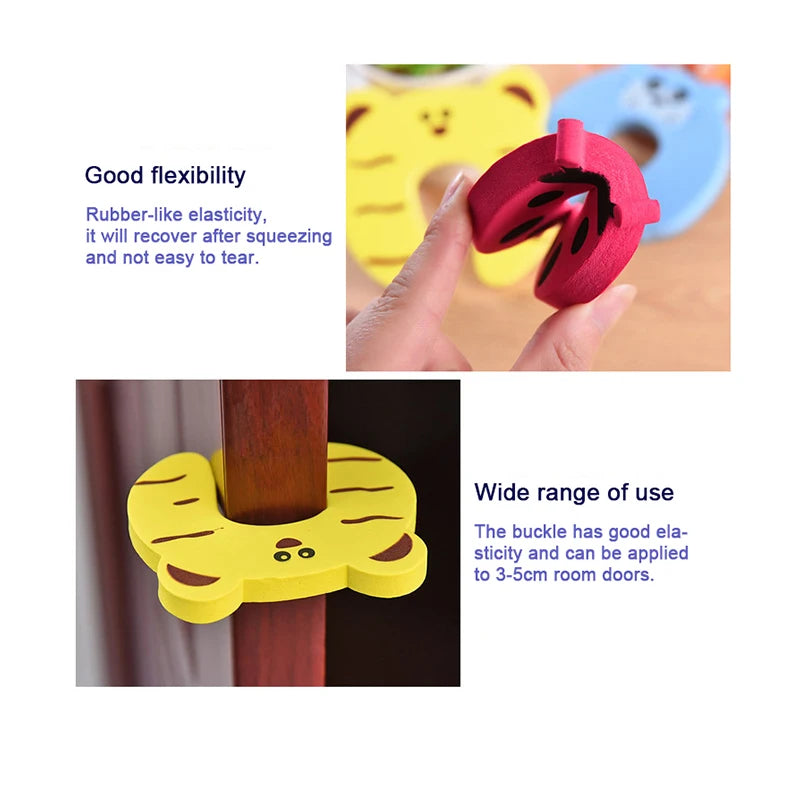 5Pcs/Lot  Baby Safety For Newborn Furniture Protection Card Door Stopper Security Cute Animal Care Child Lock Finger Protector