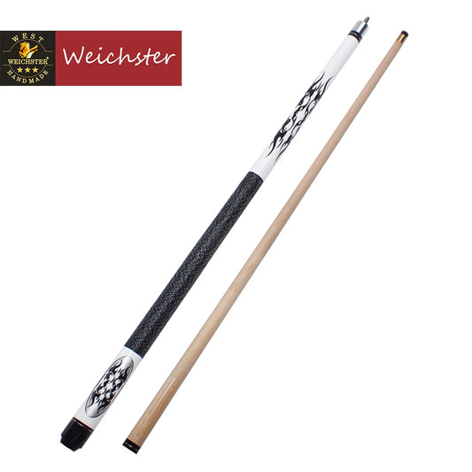 Weichster Billiard Pool Cue Stick 1/2 Maple Wood with Case and Glove 58" 13mm Screw on Tip Cue 