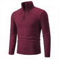 Men's Winter Sweater - Half-Zip Turtleneck, Cotton Knit