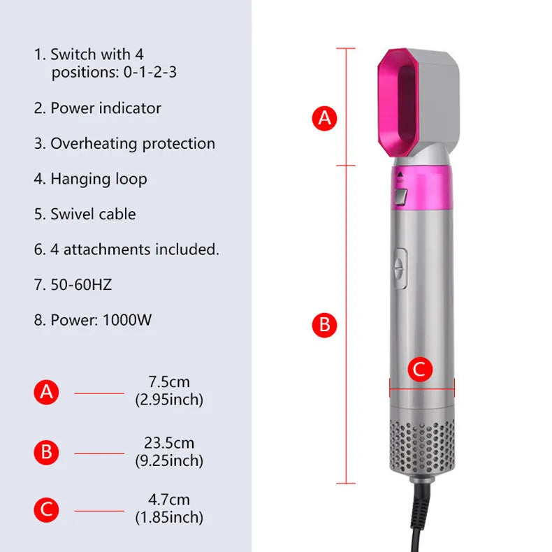 Five-in-One Hot Air Comb Automatic Winding