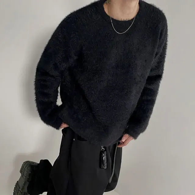 Men's Mink Wool Knit Pullover