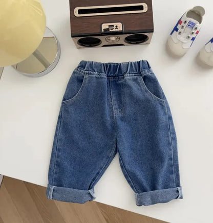 Soft Casual Children Simple Solid Color Jeans