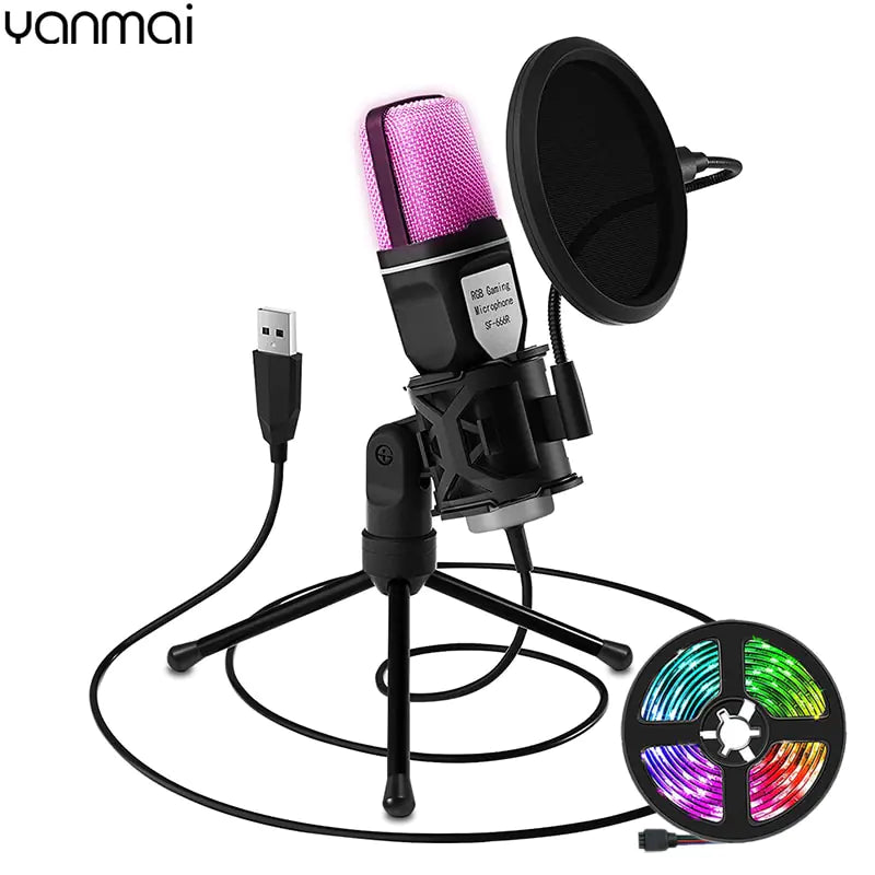 Gaming USB PC RGB Microphone YANMAI SF-666R