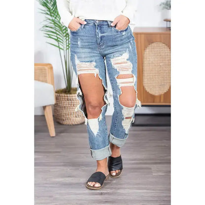 Straight Shooter Ripped Jeans