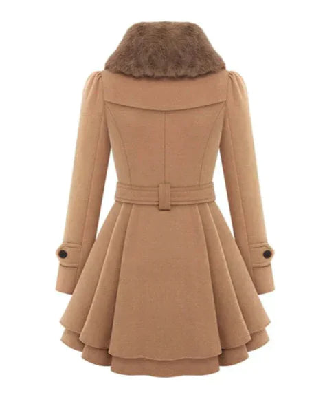 Fur Collar Trench Coat