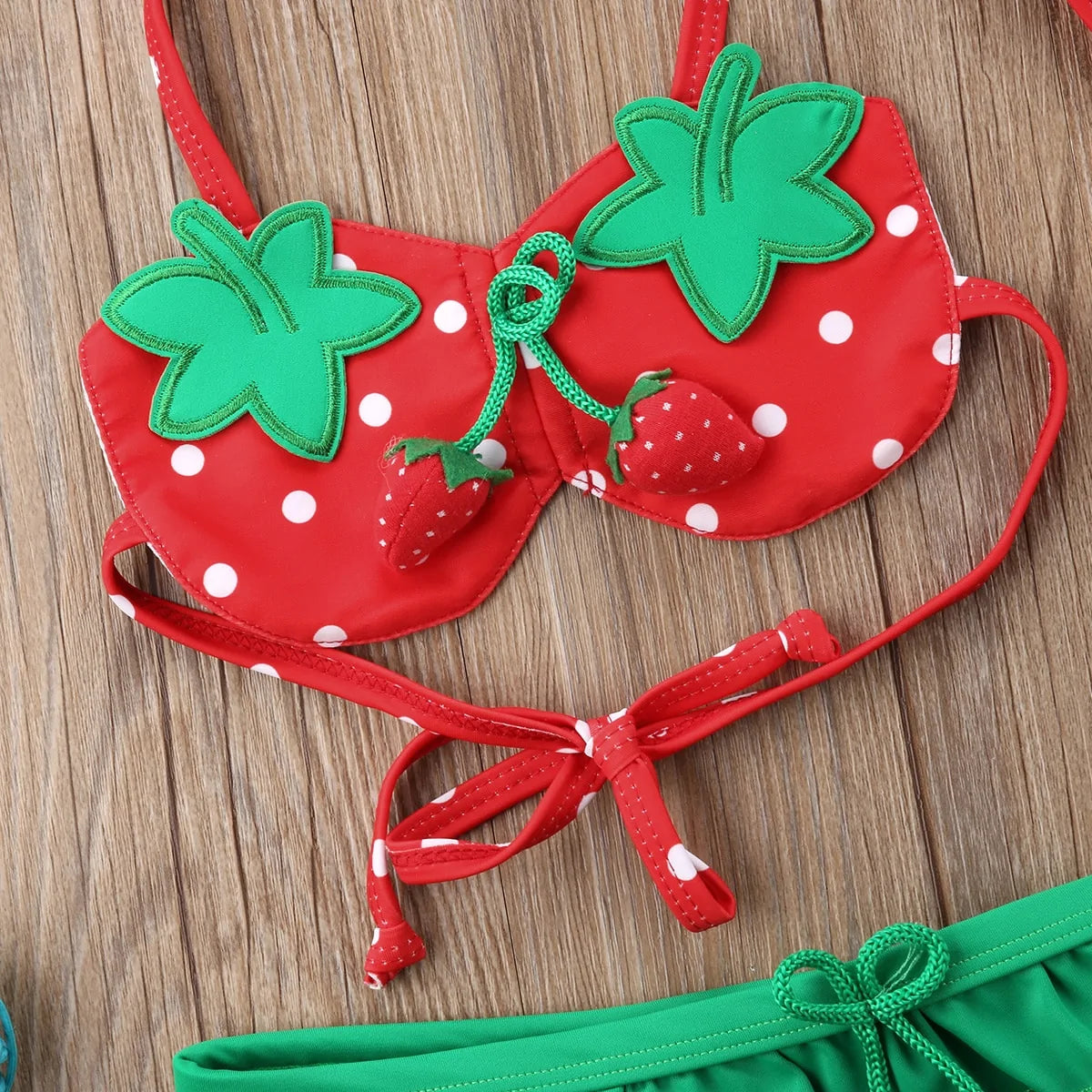 Baby Girl Strawberry Printed Bikini