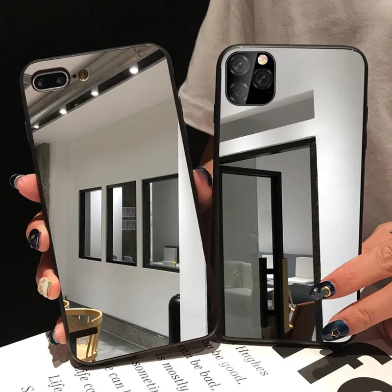 Black Edge Mirror Phone Case For iPhone